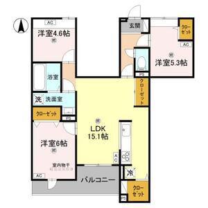 ウエスタンハイツ19(3LDK/2階)の間取り写真