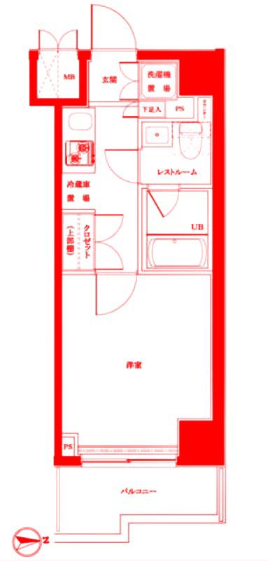 ルーブル川崎七番館(1K/2階)の間取り写真