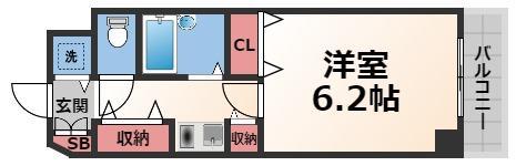 コーポ陣内III(1K/3階)の間取り写真