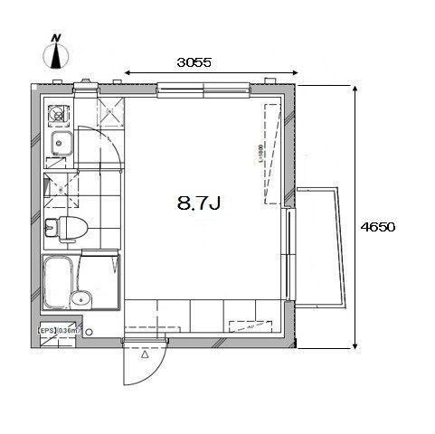 APARTMENT KURO武蔵小山I(1K/1階)の間取り写真