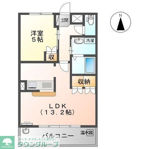 BELLCREST(1LDK/1階)の間取り写真