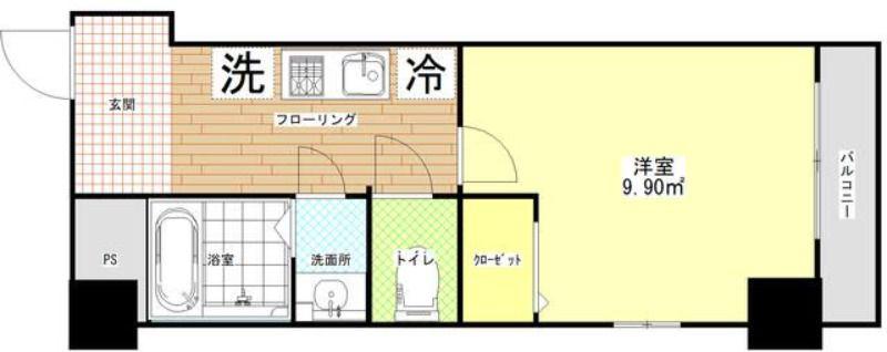 フェリチタ越谷駅前(1K/10階)の間取り写真