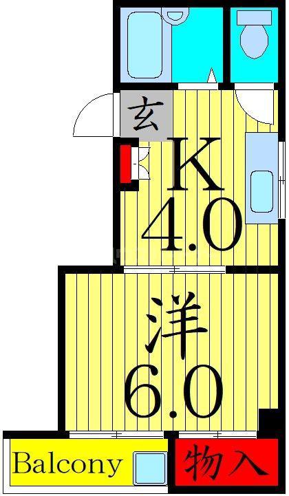 レジデンスファースト(1K/2階)の間取り写真