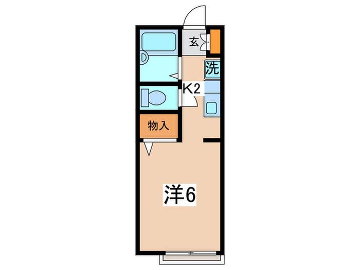 ファンテンヒル(1K/2階)の間取り写真