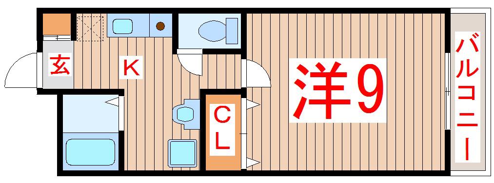 メゾン桂(1K/1階)の間取り写真