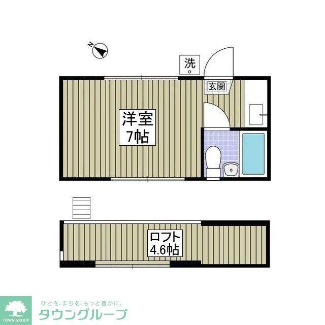 チェリーブラッサム(ワンルーム/2階)の間取り写真