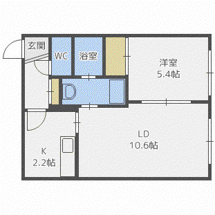 グランメールシステム(1LDK/3階)の間取り写真