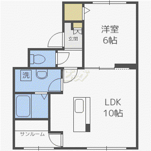 WISE M(1LDK/3階)の間取り写真