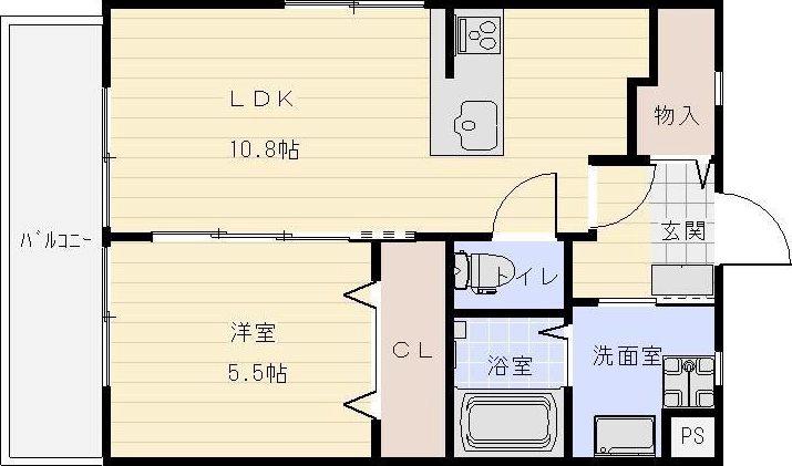 ARITAMA-SO(1LDK/2階)の間取り写真
