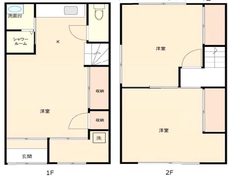 月島2丁目 長屋(2LDK/1階)の間取り写真