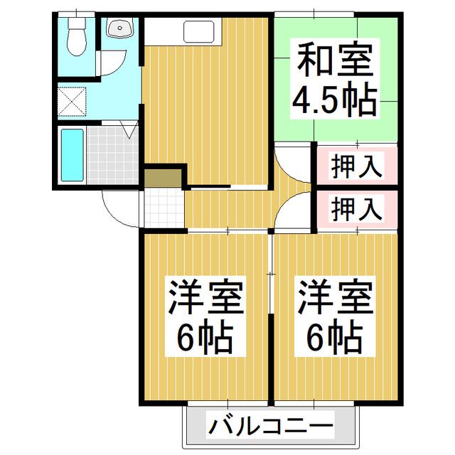 ハイツ堀内A(3DK/1階)の間取り写真