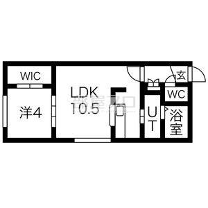 LUMINOUS平岸(1LDK/2階)の間取り写真