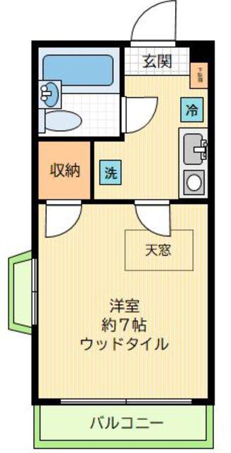 市古ハイツ(1K/2階)の間取り写真