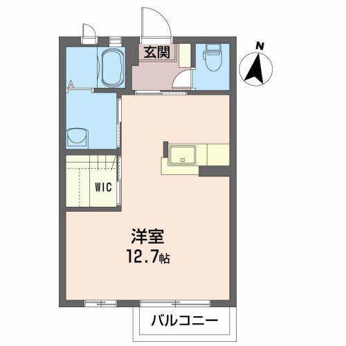 ディアス関場II(ワンルーム/2階)の間取り写真