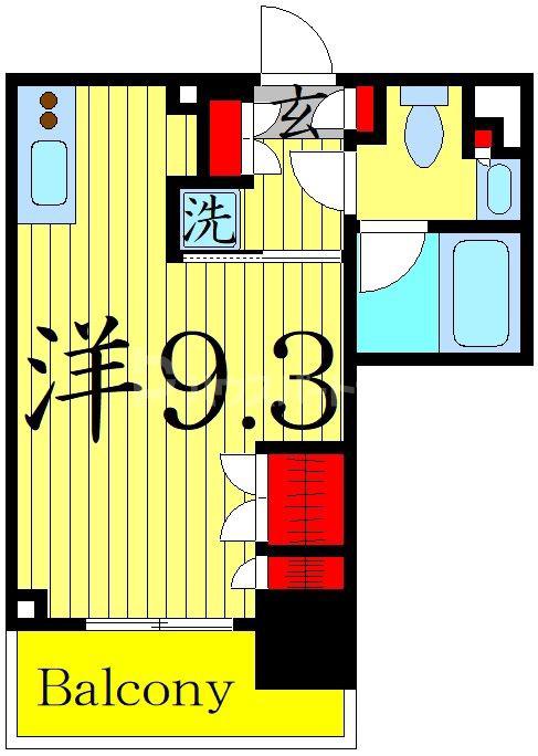 パークアクシス押上テラス(ワンルーム/6階)の間取り写真