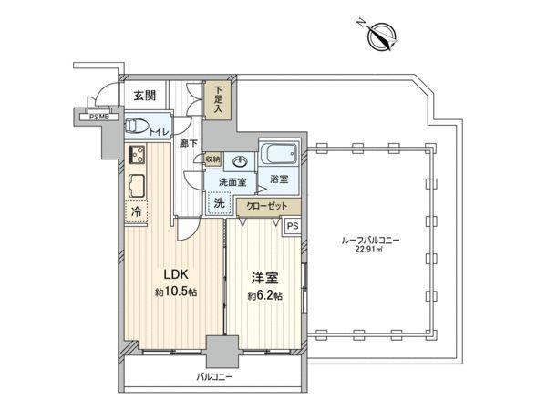 アイル東京向島弐番館(1LDK/7階)の間取り写真