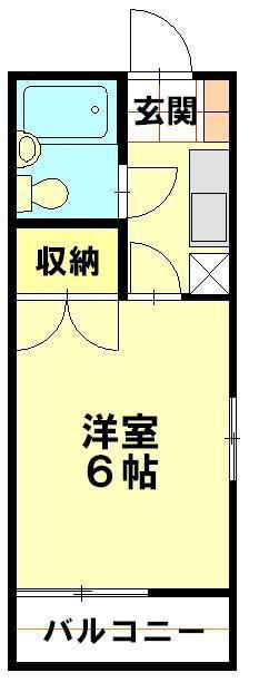 オークタウン(1K/1階)の間取り写真