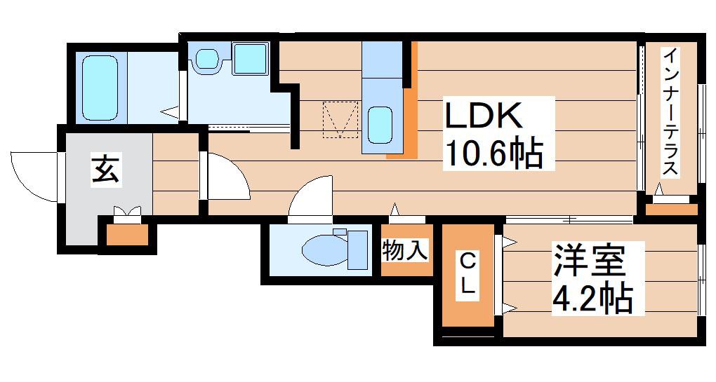 アメジスト落合(1LDK/1階)の間取り写真