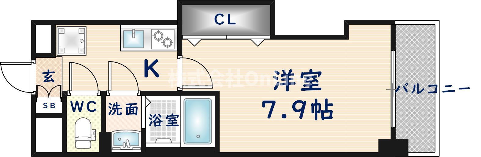 LUXE長田(1K/3階)の間取り写真