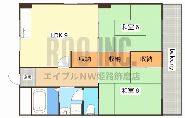 福沢ビル(2LDK/4階)の間取り写真