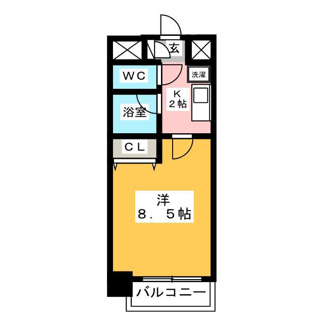 エンクレスト博多駅南(1K/5階)の間取り写真