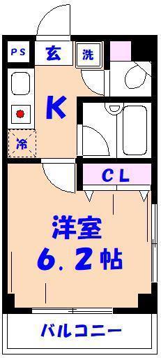 ヴィラ ニューポート(1K/2階)の間取り写真
