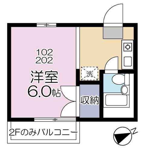 グランデュール池尻(1K/1階)の間取り写真