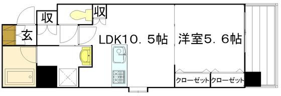 ウェスティン鉄砲町(1LDK/3階)の間取り写真