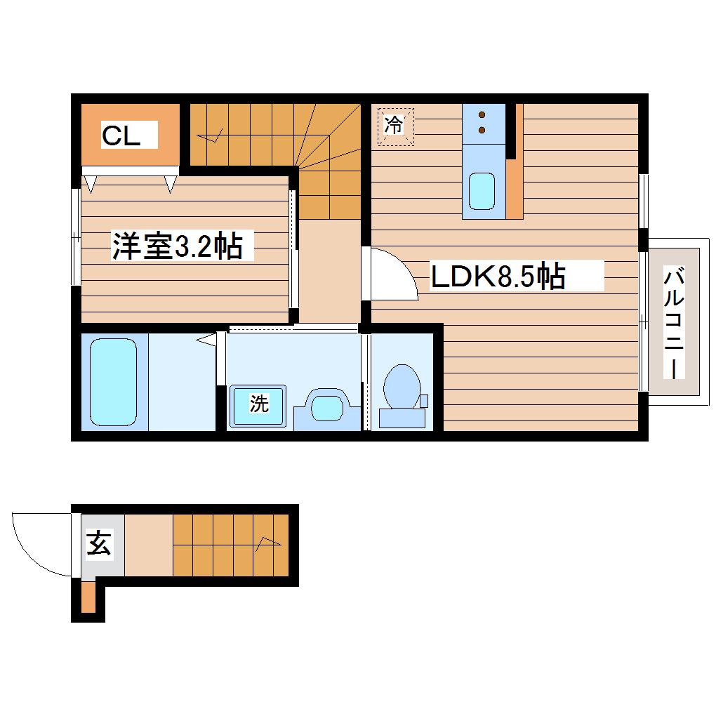 FINECOURT(1DK/2階)の間取り写真