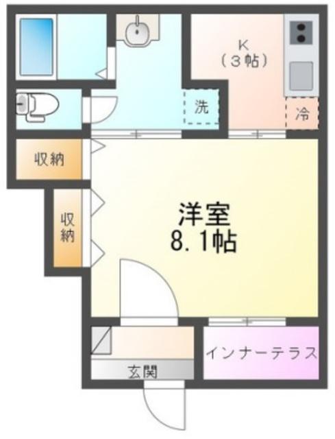 HALELEA・AOBA(1K/1階)の間取り写真