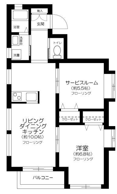 プレジール南与野(1SLDK/2階)の間取り写真