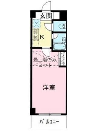シャンドフルール竹村(1K/4階)の間取り写真