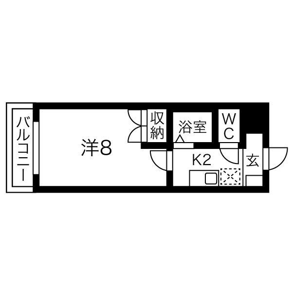 クレセントM浮島(1K/3階)の間取り写真