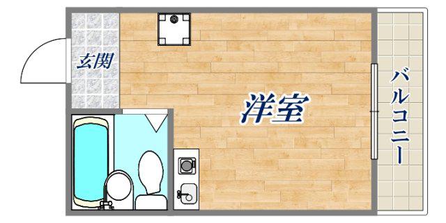 フラワーコーポ(ワンルーム/1階)の間取り写真