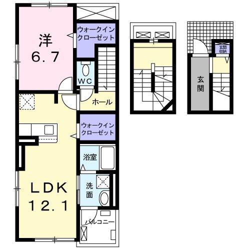 ファースト クローバー(1LDK/3階)の間取り写真