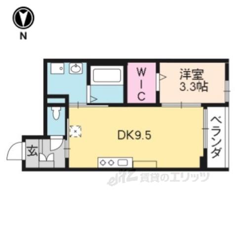 ラシーネ五條(1LDK/2階)の間取り写真