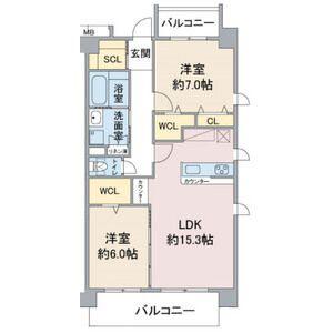 クレスト本郷(2LDK/5階)の間取り写真