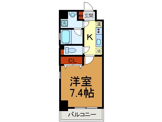 ラ・ウェゾン上沢(1K/1階)の間取り写真
