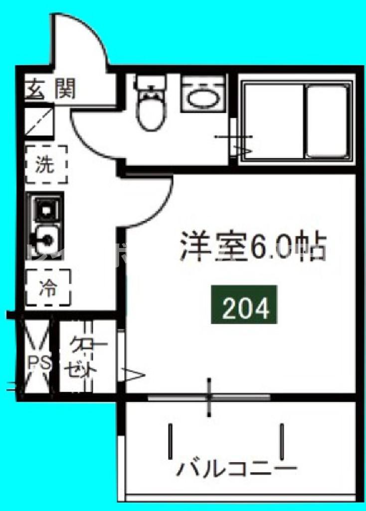 メルディア中野島(1K/2階)の間取り写真