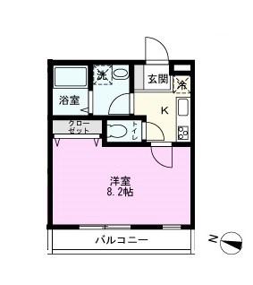 ヒューマンパレス吉川(1K/2階)の間取り写真