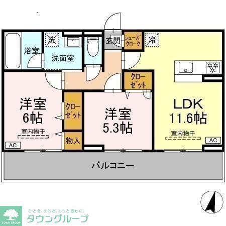 ソレイユ(2LDK/3階)の間取り写真