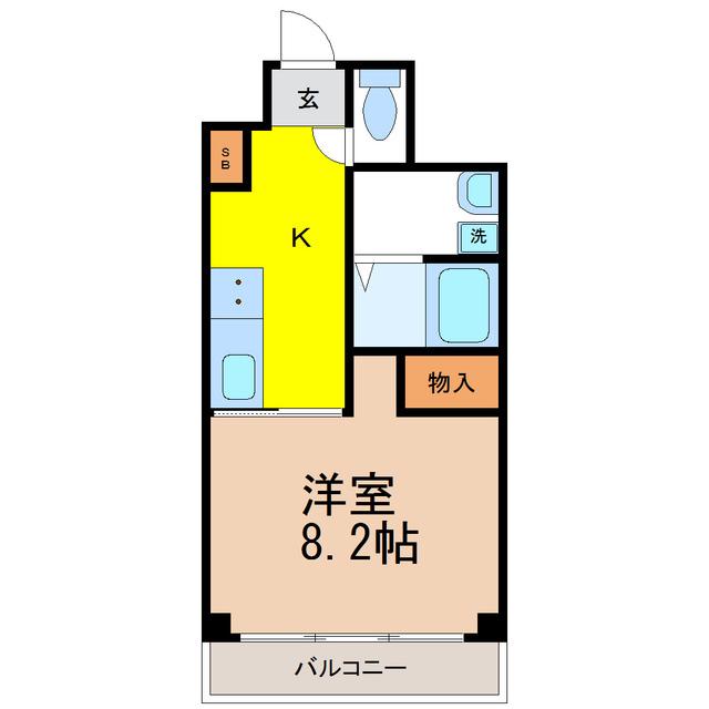 パレスM(ワンルーム/4階)の間取り写真