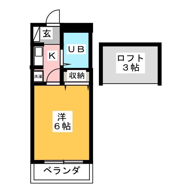 アベイル(1K/2階)の間取り写真