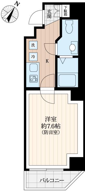 プレシャスラシクラス浅草(1K/3階)の間取り写真