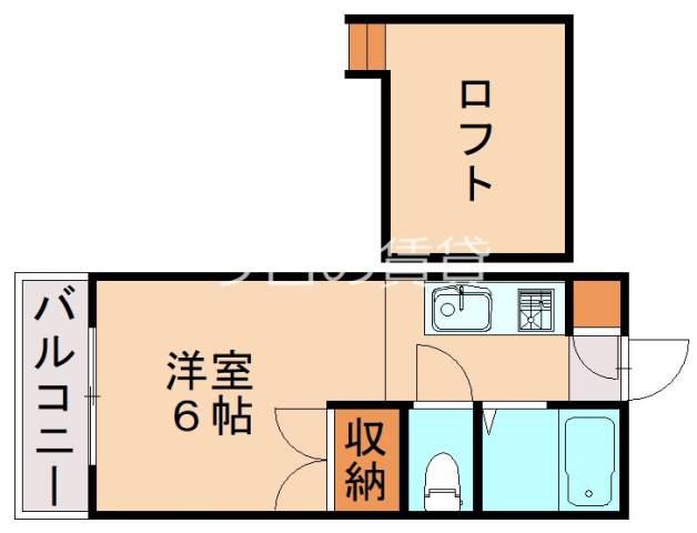 カーサマローン(1K/2階)の間取り写真