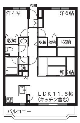 田園コートエレガンスD(3LDK/2階)の間取り写真