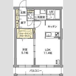 ジュノール桑園 ウエスト(1LDK/3階)の間取り写真