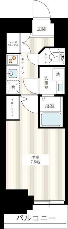 HYS三ノ輪(1K/7階)の間取り写真
