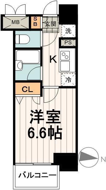 カスタリア住吉(1K/10階)の間取り写真