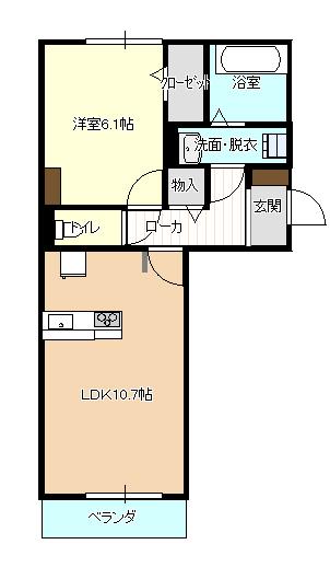 エターニ細工町(1LDK/2階)の間取り写真